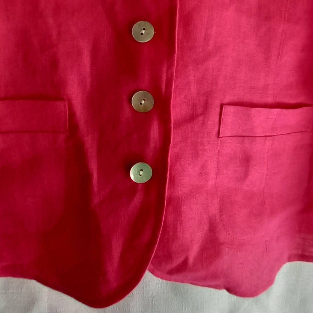 Pink Irish linen button down top - Picture 4 of 8
